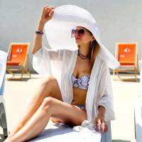 Sombreros anchos grandes de verano para mujer, sombrilla de gran tamaño, sombrero de playa con protección UV para mujer de paja de viaje - details 3