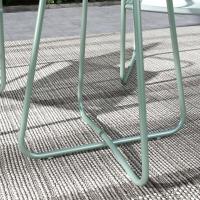 Conjunto de Jardín Exterior Mesa Redonda y 2 Sillas de Terraza con Marco de Acero y Cojines Ajustables para los Pies - details 8