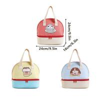 Bolsa de almuerzo de dibujos animados de doble capa, bolsa térmica aislada de gran capacidad para Picnic, bolsa de mano aislada a prueba de fugas para niñas - details 0