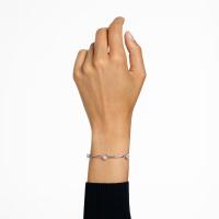 Swaroski-brazalete de piedra redonda transparente para mujer, de Plata de Ley 925, pulsera de cristal transparente CZ, regalo de joyería ajustable para mujer de 17-20cm ﻿ - details 2