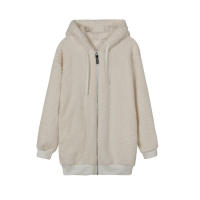 Chaqueta de lana cálida y holgada para mujer, talla grande, nueva, con capucha - details 19