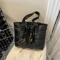 Bolsos de mano a la moda para mujer, bolso de compras acolchado de algodón de gran capacidad, bolso portátil con rombos, acolchado, sólido para viajes de ocio - details 5