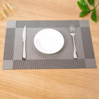 Juego de 10 manteles individuales de PVC antideslizantes y lavables para mesa de comedor y cocina, 45x30 cm (gris plateado) - details 7