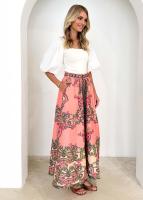 2025 Primavera/Verano nueva falda de media longitud informal de estilo étnico estampada a la moda para mujer - details 2