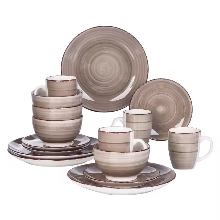 MALACASA Juego de Cena de Porcelana Vintage | Set de Platos Cerámicos para Restaurante - 1