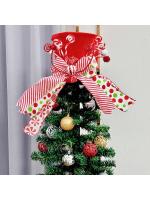 Decoraciones navideñas populares, sombrero de copa de árbol de Navidad, lazo de caramelo plegable compresible, estrella superior de árbol - details 0