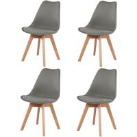 Juego de Mesa de Comedor y Sillas, 1 Mesa Redonda de 80 cm + 4 Sillas Blancas, de Diseño Nórdico - details 17