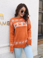 Suéter de punto de Navidad para mujer, suéter Vintage, alce de copo de nieve, prendas de punto sueltas, Tops nuevos, Otoño e Invierno - details 5