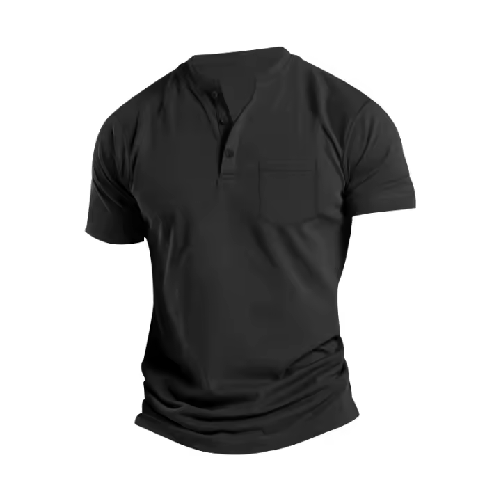 2025 camisa POLO de bolsillo de color sólido informal de negocios para hombre, camiseta de manga corta de gran tamaño. - 1