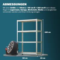 Estanterías metálicas de almacenamiento 160x90x40cm 700kg 4 estantes MDF organizador taller - details 2