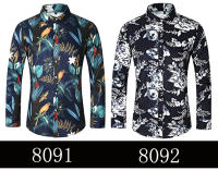 Camisas Casuales para Hombres Impresión de Moda, Elástica, Sin Hierro, Talla Grande - details 1