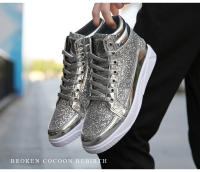 Zapatos deportivos de punta redonda para hombre, botas versátiles informales brillantes para escenario, ropa de calle al aire libre, zapatos de Skateboarding para niños - details 18