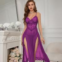 Sexy mujer de encaje de malla vestido largo abierto vestido casero sexy set - details 4