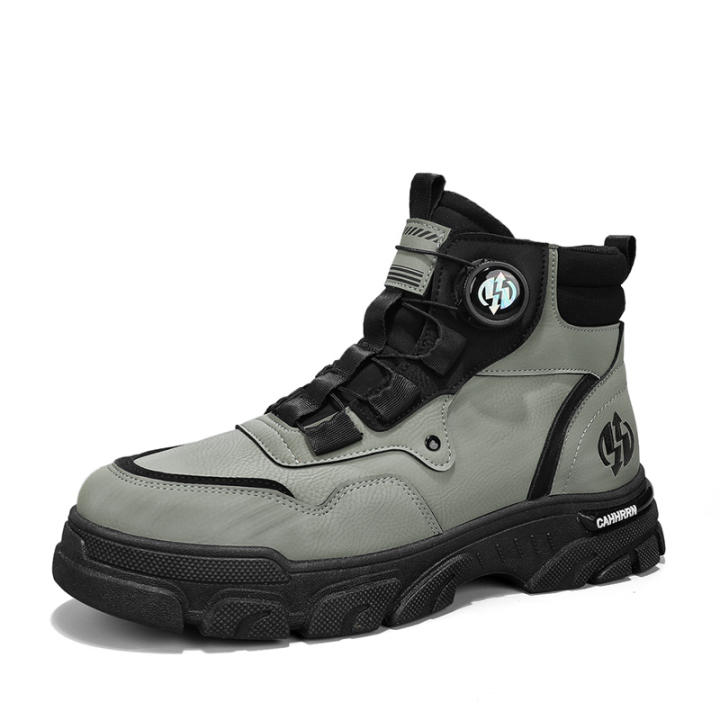 Botas antideslizantes para hombre, calzado informal de alta calidad, protección laboral, trabajo al aire libre, senderismo, pesca, motocicleta