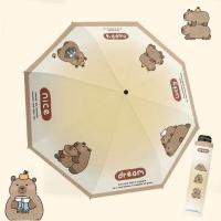 Paraguas automático con estampado de letras Capybara, paraguas ligero Anti-UV, protección solar, sombrilla de doble uso para sol y lluvia - details 6