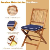 Set de Bistró con 3 Piezas Plegables, Mesa y Sillas Terraza de Madera de Acacia con 2 Cojines Acolchados Extraíbles, Muebles de Exterior para Patio Jardín Veranda Balcón (Rojo) - details 12