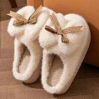 Zapatillas de algodón con encaje para mujer, hogar cálido, suela gruesa, a la moda, otoño e invierno - details 3