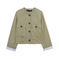 BUNO-Blazer trajes para mujer 2024 nuevos bolsillos botones Chic Casual conjuntos de abrigo suelto ropa de calle moda Pantalones rectos de dos piezas - details 4