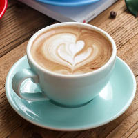 Taza De Café Cerámica Leeseph Con Taza Para European Modern Espresso Latte Mocha Cappuccino Barista Arte En Colores Azul Cielo Azul Lago Blanco Negro - details 2