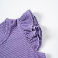 Conjunto De Verano Para Bebé Niña 2024 Shorts Y Camiseta Cómodo Transpirable Ropa De Casa Estilo Casual Sin Mangas Cuello Redondo - details 31