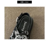 Sandalias romanas negras de suela gruesa que aumentan la altura para mujeres, uso en verano al aire libre con vestido2024Nuevas Sandalias de Playa Estilo - details 4