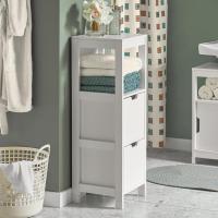 Armario de Suelo para baño Mueble Columna de baño con 2 Cajones y 1 Estantes Blanco 30 x 30 x 89 cm Blanco - details 1