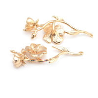 4 Uds. Colgantes de flores de latón de Color platino, suministros para hacer joyas de alta calidad, collar, pendientes, accesorios para mujer - details 12