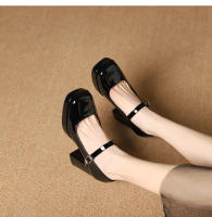 Nuevo temperamento francés tacones gruesos tacones altos zapatos de mujer - details 11