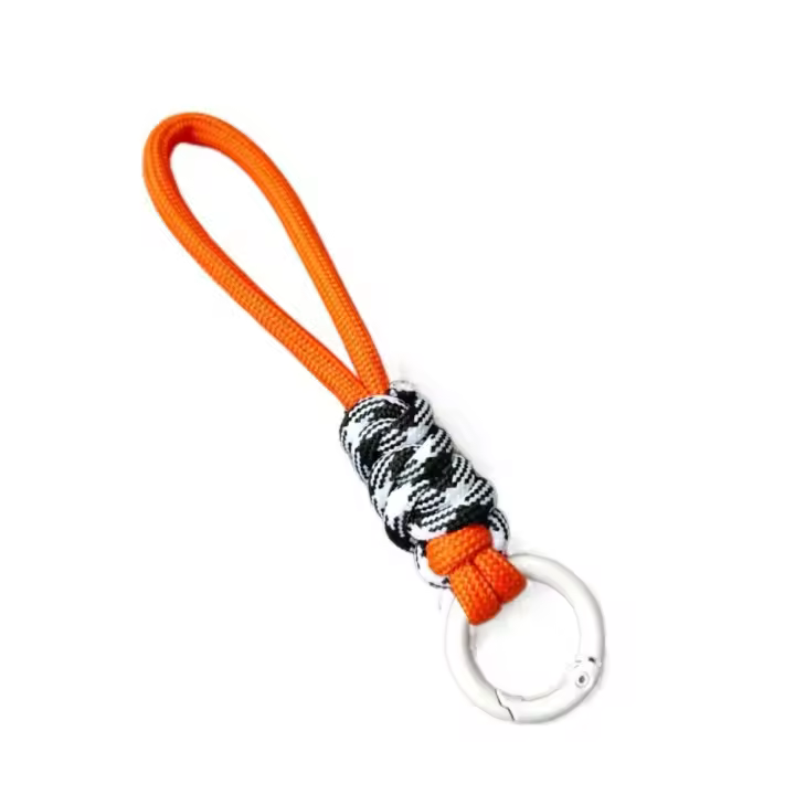 LLavero de cuerda trenzada antipérdida Simple, correa colgante con nudo colorido y creativo suave, cordón trenzado Multicolor para coche - 1