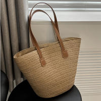 Bolso de viaje con asa superior para mujer, bolsa Bohemia de paja tejida de gran capacidad para verano - details 12