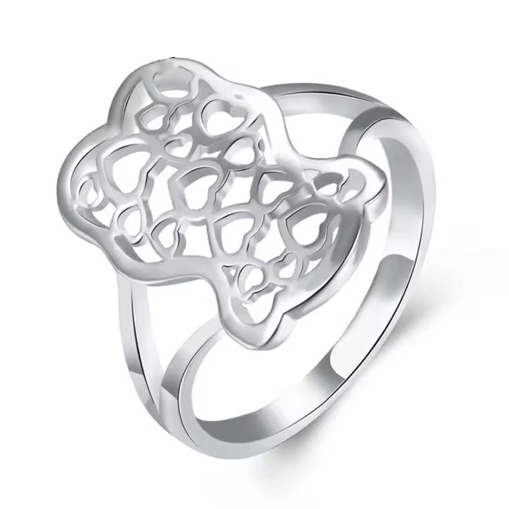 Anillo de oso hueco de Plata de Ley 925, joyería de moda para hombres y mujeres, regalo - 1