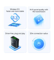 Baseus-Adaptador USB 5,3, Adaptador con Bluetooth, Dongle para PC, portátil, altavoz, receptor inalámbrico de Audio - details 1