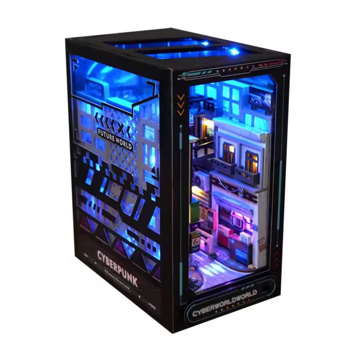 Kit de libros DIY con luz LED, casa de madera 3D, modelo de juguete, casa de muñecas en miniatura, rompecabezas, estantería, decoración, regalo para niños - 1