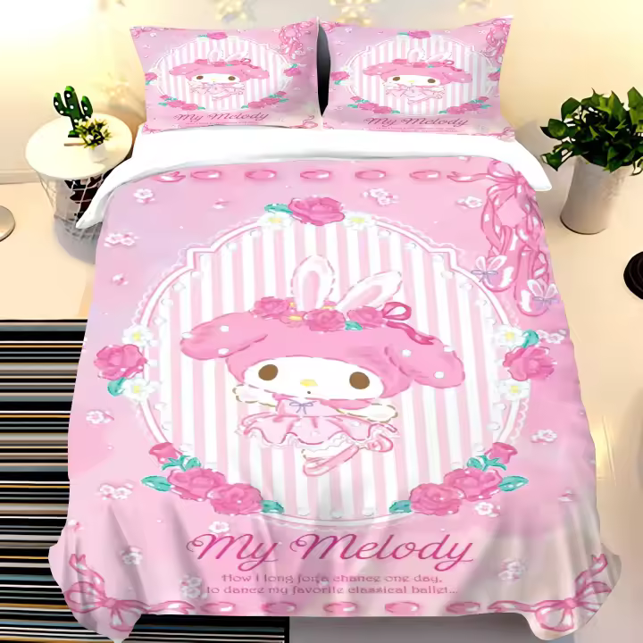 Juego de Ropa de Cama de Dibujos Animados de Melodía Cubierta de Edredón de Tamaño Rey - 1