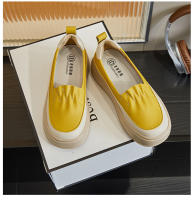 Suela de espuma de cuero pequeños zapatos blancos nueva plataforma de un pedal solo zapatos de las mujeres retro versátil mocasines - details 23