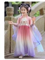 Hanfu-vestido de princesa china para niña, bordado súper inmortal, conjunto de verano de estilo Tang para primavera y otoño - details 18