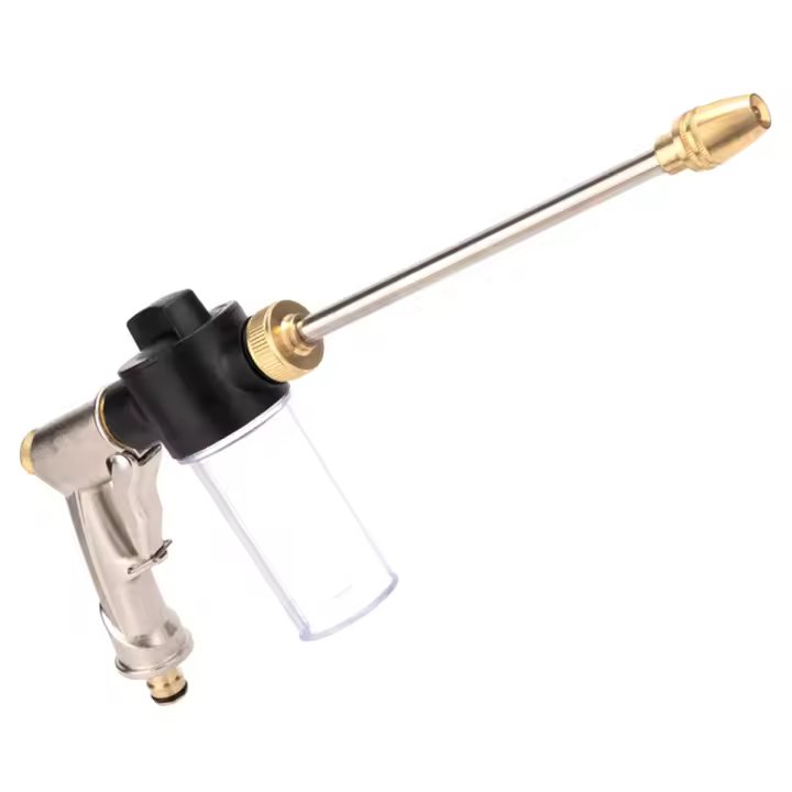Macetas de espuma de lavado de coches de alta presión, herramientas de riego, aspersor de Metal ajustable, manguera de riego de jardín - 1