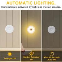 Luz Led con Sensor de movimiento, luces nocturnas USB, lámpara recargable para dormitorio, escalera, pasillo, armario, iluminación - details 3