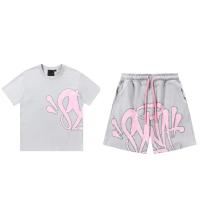 Camiseta de manga corta holgada con estampado espumoso estilo hip hop callejero drill y conjunto de pantalones cortos casuales - details 1