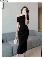 Elegante Vestido de Noche sin Hombros Moda de Verano Vestido de Graduación Coreana Slim de Un Pieza - details 9