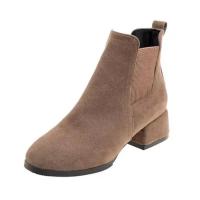 Botines de punta redonda sin cordones para mujer, botas de tacón cuadrado de 3,5 cm, color negro, talla 35-43, Otoño e Invierno - details 5