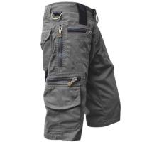 Pantalones Cargo de Verano para Hombres Talla Grande, Recta, Multi-Bolsillos, Moda Casual - details 3