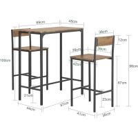 OGT03-N Juegos de Muebles Altas, Mesa de Cafetería, Juego de Balcón de 3 Piezas, Juego de Bar, 1 Mesa y 2 Sillas, ES - details 12