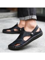 Sandalias de verano para hombre, zapatos informales de cuero genuino para hombre, sandalias de cuero para exteriores para hombre, zapatos de playa, zapatos romanos para hombre - details 3