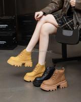 Zapatos de mujer de suela gruesa informales con logo Dropshipping, botines de cuero con aumento de altura - details 2