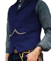 Chaleco de negocios, chaqueta informal ajustada, chalecos para hombre de groso, traje de boda para hombre, chaleco marrón de lana de boda Tweed - details 9