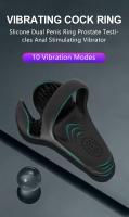 Leten Anillo Vibrador Anillos de Silicona Masajeador de Testículos Vibrador Vibración Intensa para Hombre Erección Más Fuerte Masculina 18+ - details 0