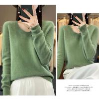 2024 100% Merino pura lana con cuello en V Otoño e Invierno suéter nuevo suéter de cachemira de las mujeres Casual de punto Top DMR201 - details 29
