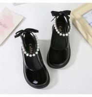 Zapatos de cuero para niña, calzado versátil de perlas, elegante, para fiesta de boda, primavera y otoño - details 3