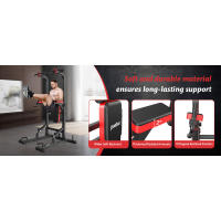 Estación de inmersión en torre, barra de tracción para entrenamiento de gimnasio en casa, ejercicio de entrenamiento de fuerza Fiess de altura ajustable multifunción - details 4